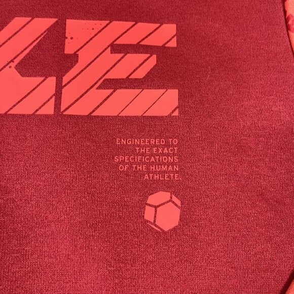 Nike Therma-FIT Hoodie Mens Medium Red Maroon Pullover Logo Kangaroo Zip Pocket - Picture 8 of 8